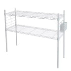 Organize It All Steel Etagere Adjustable Shelf White: 2-Shelf Vertical Bookshelf, Steel Frame, 36" Height, 12" Depth