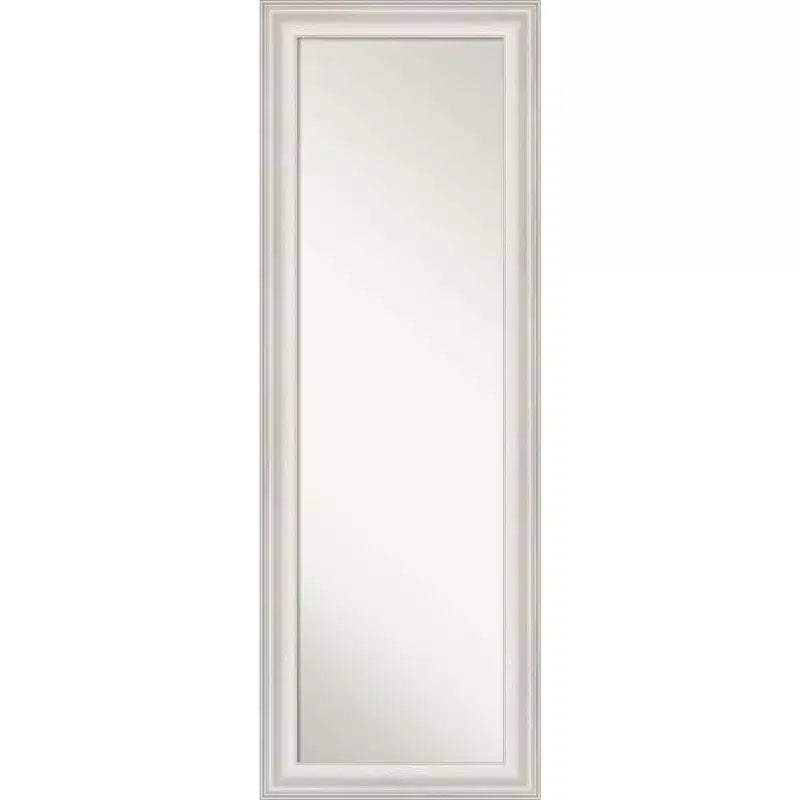 48.3 × 134.6 cm Non-Beveled Trio White Wash Silver Full Length on The Door Mirror -: Polystyrene Frame, Includes Mounting Hardware