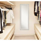 48.3 × 134.6 cm Non-Beveled White Wash Silver Full-Length Over-the-Door Mirror