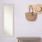 48.3 × 134.6 cm Non-Beveled White Wash Silver Full-Length Over-the-Door Mirror