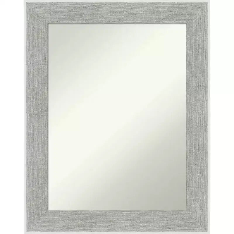 58.4 × 73.7 cm Non-Beveled Glam Linen Gray Wall Mirror
