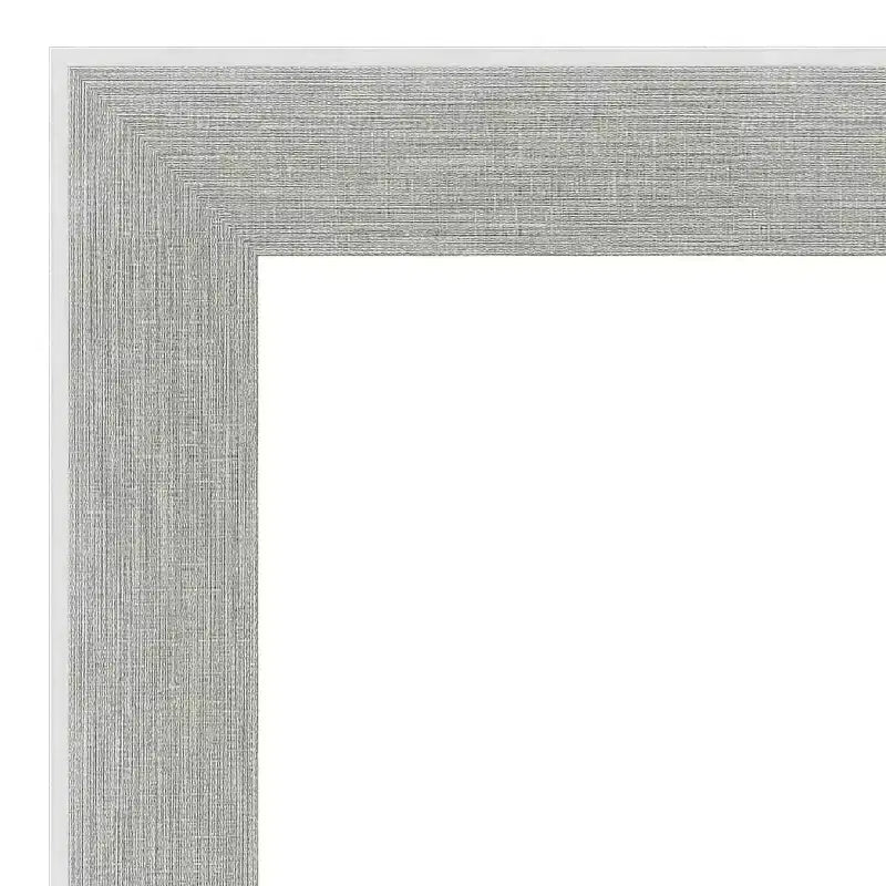 58.4 × 73.7 cm Non-Beveled Glam Linen Gray Wall Mirror