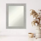 58.4 × 73.7 cm Non-Beveled Glam Linen Gray Wall Mirror