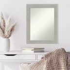 58.4 × 73.7 cm Non-Beveled Glam Linen Gray Wall Mirror