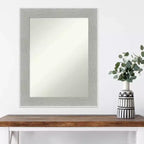 58.4 × 73.7 cm Non-Beveled Glam Linen Gray Wall Mirror