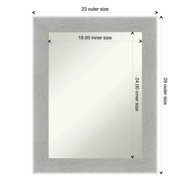 58.4 × 73.7 cm Non-Beveled Glam Linen Gray Wall Mirror