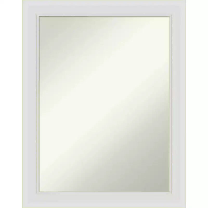 55.9 × 71.1 cm Non-Beveled Flair Soft White Narrow Wall Mirror -: Modern Rectangle, Includes Mounting Hardware