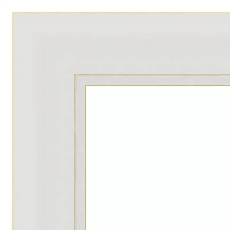 55.9 × 71.1 cm Non-Beveled Soft White Narrow Wall Mirror – Modern Rectangle