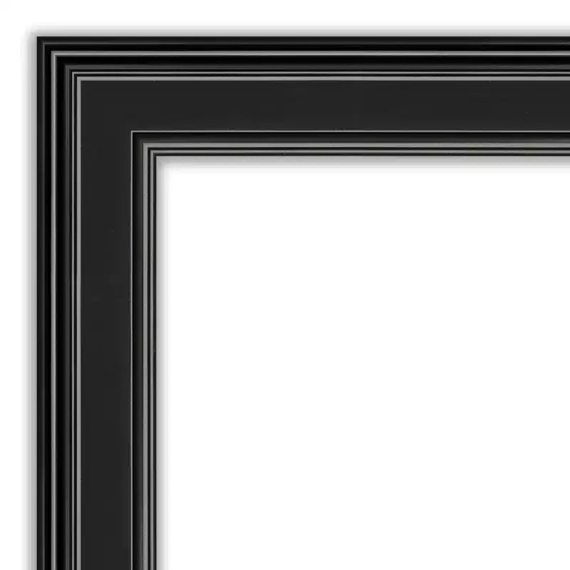106.7 × 76.2 cm Non-Beveled Ridge Black Wall Mirror
