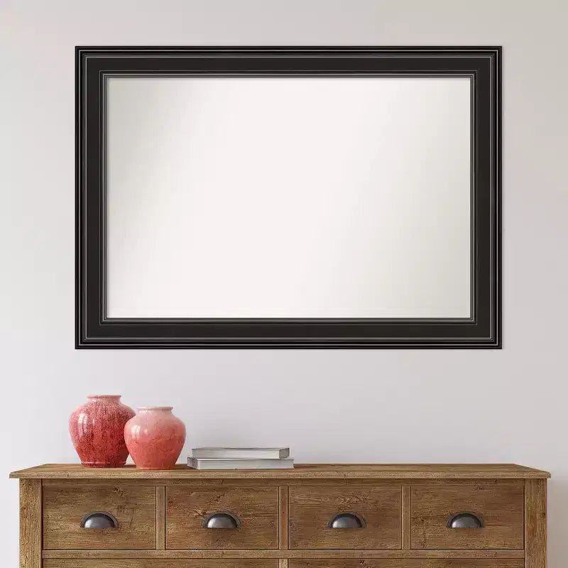 106.7 × 76.2 cm Non-Beveled Ridge Black Wall Mirror