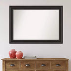 106.7 × 76.2 cm Non-Beveled Ridge Black Wall Mirror