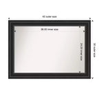 106.7 × 76.2 cm Non-Beveled Ridge Black Wall Mirror
