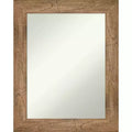 61.0 × 76.2 cm Non-Beveled Owl Brown Wood Wall Mirror -: Modern Rectangular, Includes Mount Hardware