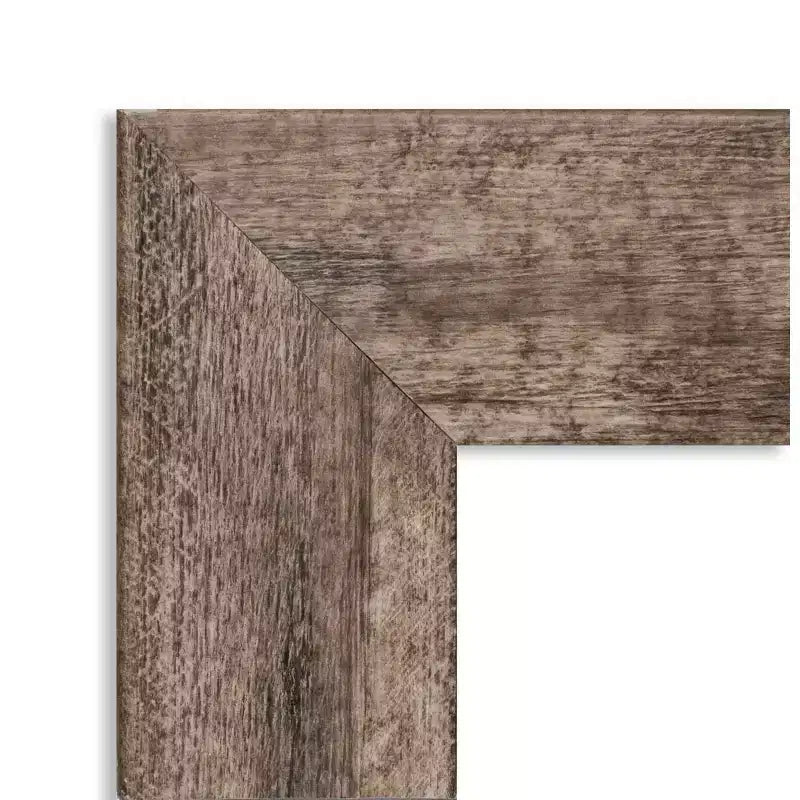 61.0 × 76.2 cm Non-Beveled Owl Brown Wood Wall Mirror – Modern Rectangular