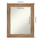 61.0 × 76.2 cm Non-Beveled Owl Brown Wood Wall Mirror – Modern Rectangular