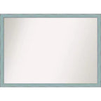 101.6 × 73.7 cm Non-Beveled Sky Blue Rustic Wood Wall Mirror -: Includes Mounting Hardware, Rectangle Shape