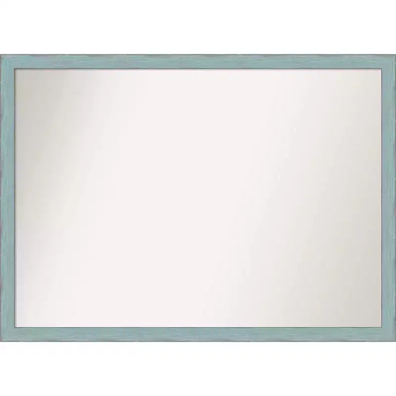 101.6 × 73.7 cm Non-Beveled Sky Blue Rustic Wood Wall Mirror -: Includes Mounting Hardware, Rectangle Shape