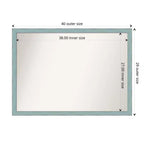 101.6 × 73.7 cm Non-Beveled Sky Blue Rustic Wood Wall Mirror – Rectangle