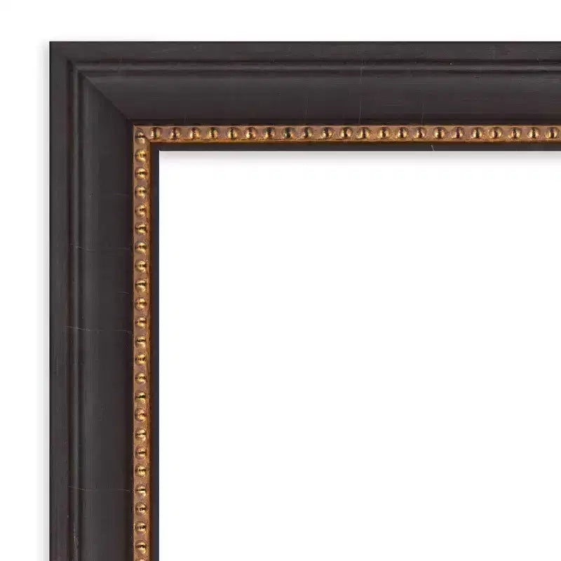 78.7 × 63.5 cm Beveled Ashton Black Wood Wall Mirror – Modern Style
