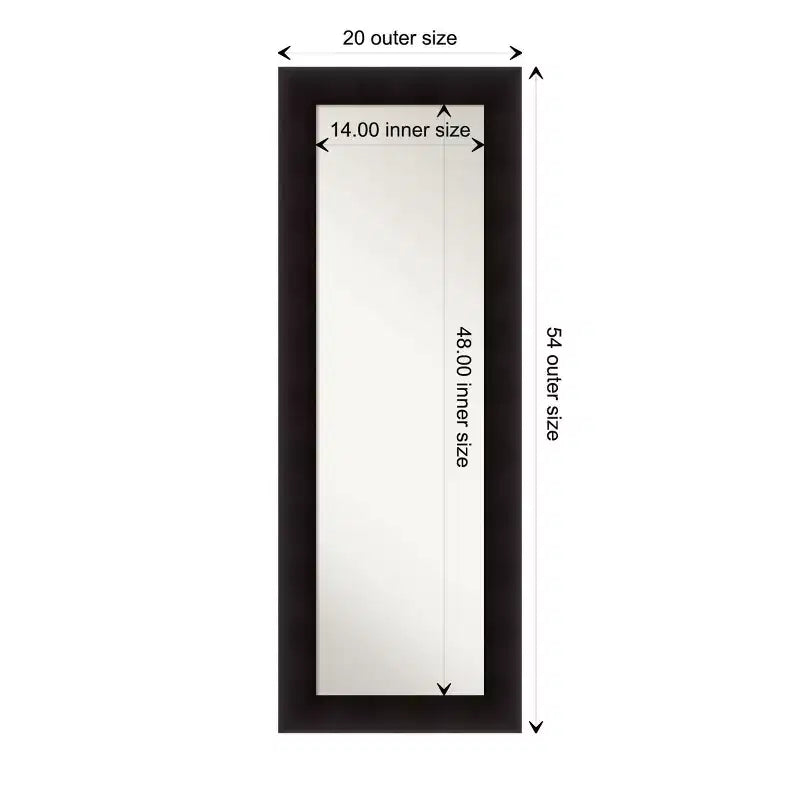 50.8 × 137.2 cm Non-Beveled Wood Over-the-Door Full-Length Mirror