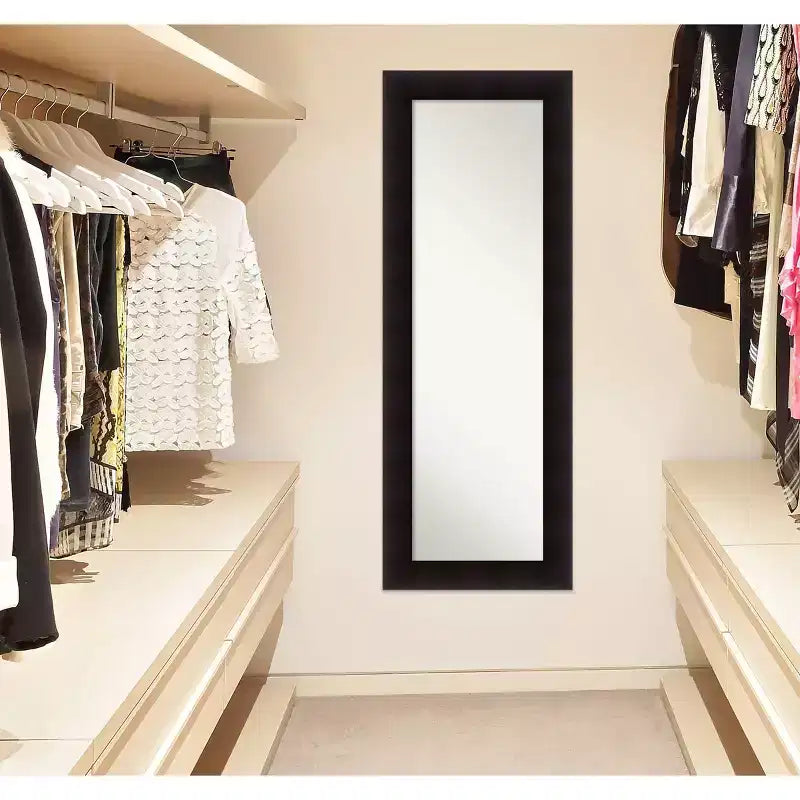 50.8 × 137.2 cm Non-Beveled Wood Over-the-Door Full-Length Mirror