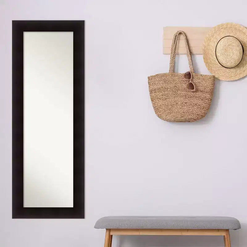 50.8 × 137.2 cm Non-Beveled Wood Over-the-Door Full-Length Mirror