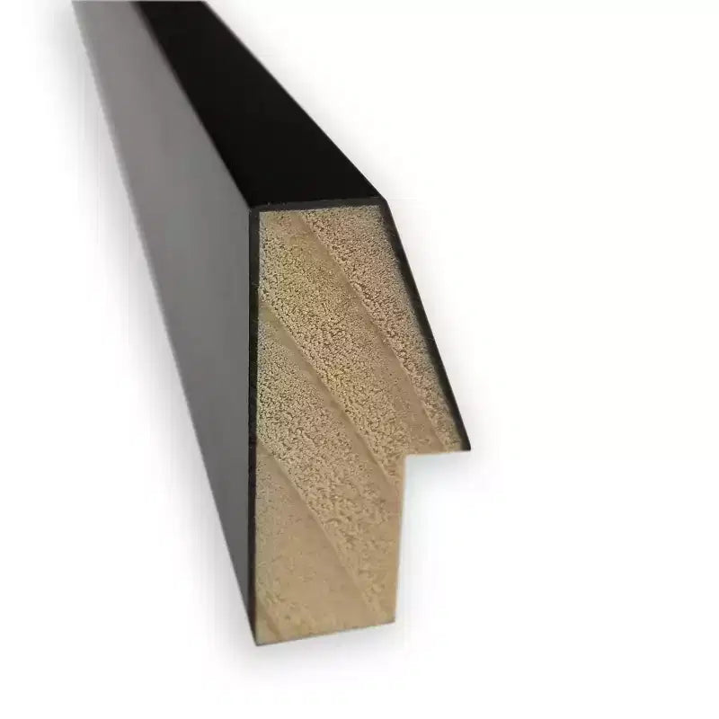 99.1 × 71.1 cm Non-Beveled Black Wood Wall Mirror