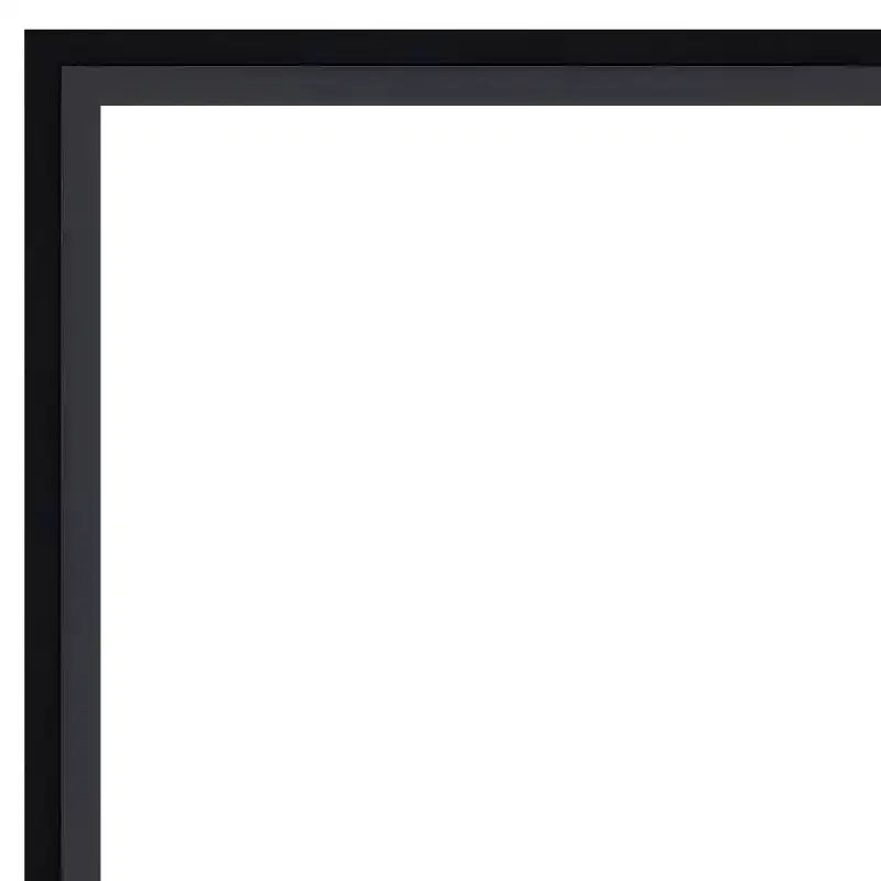 99.1 × 71.1 cm Non-Beveled Black Wood Wall Mirror