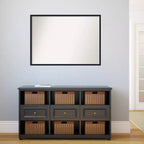 99.1 × 71.1 cm Non-Beveled Black Wood Wall Mirror