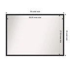 99.1 × 71.1 cm Non-Beveled Black Wood Wall Mirror