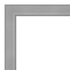 Specchio da parete per bagno Amanti Art con cornice non smussata Vista spazzolata nickel, 42" x 31": Rettangolare, Cornice in polistirene, Montaggio a parete