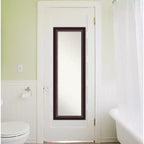 45.7 × 132.1 cm Non-Beveled Bronze Wood Over-the-Door Wall Mirror