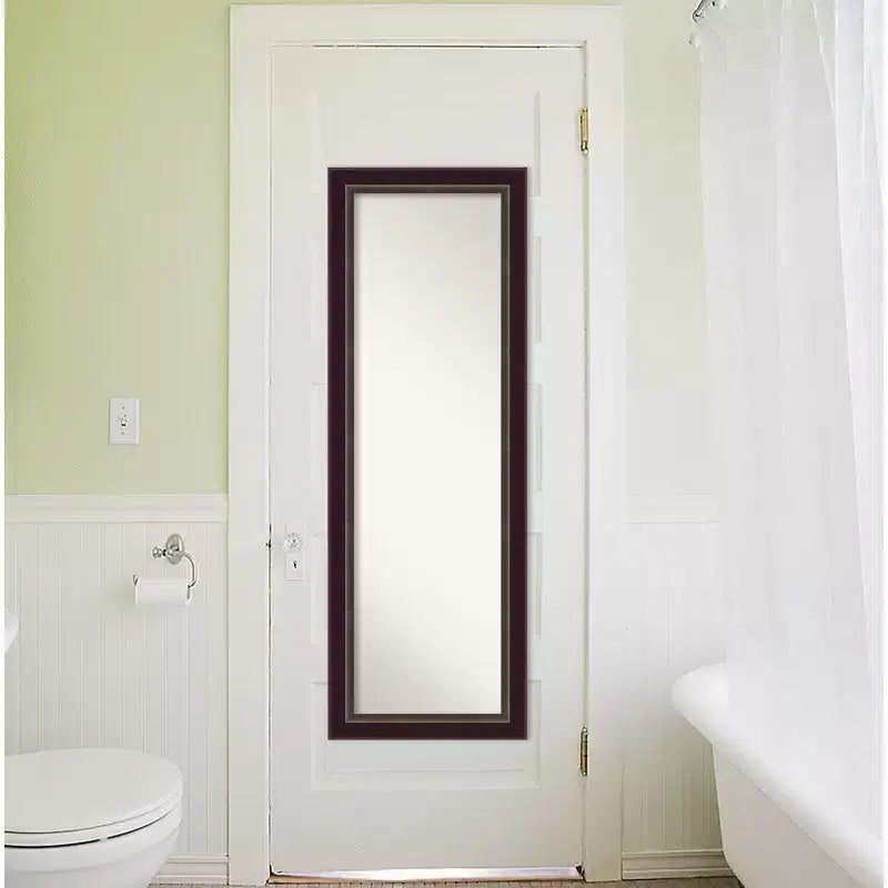 45.7 × 132.1 cm Non-Beveled Bronze Wood Over-the-Door Wall Mirror