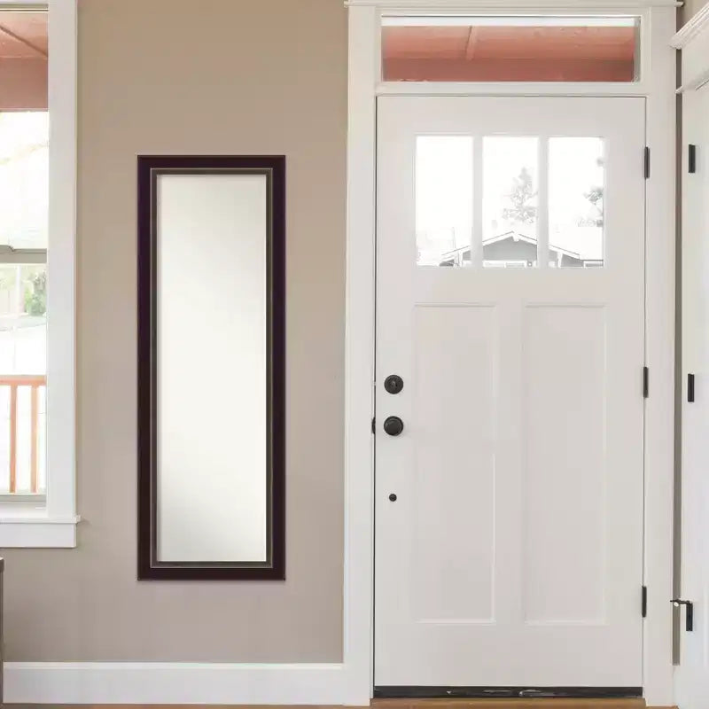 45.7 × 132.1 cm Non-Beveled Bronze Wood Over-the-Door Wall Mirror