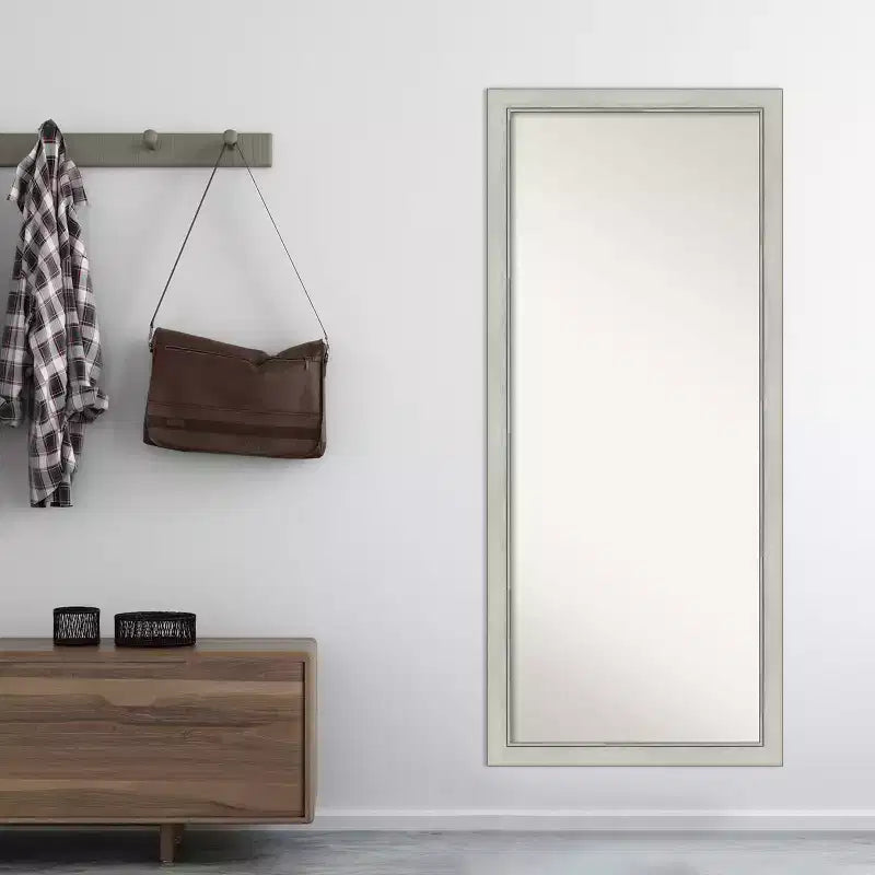 71.1 × 162.6 cm Non-Beveled Flair Silver Patina Full-Length Leaner Mirror