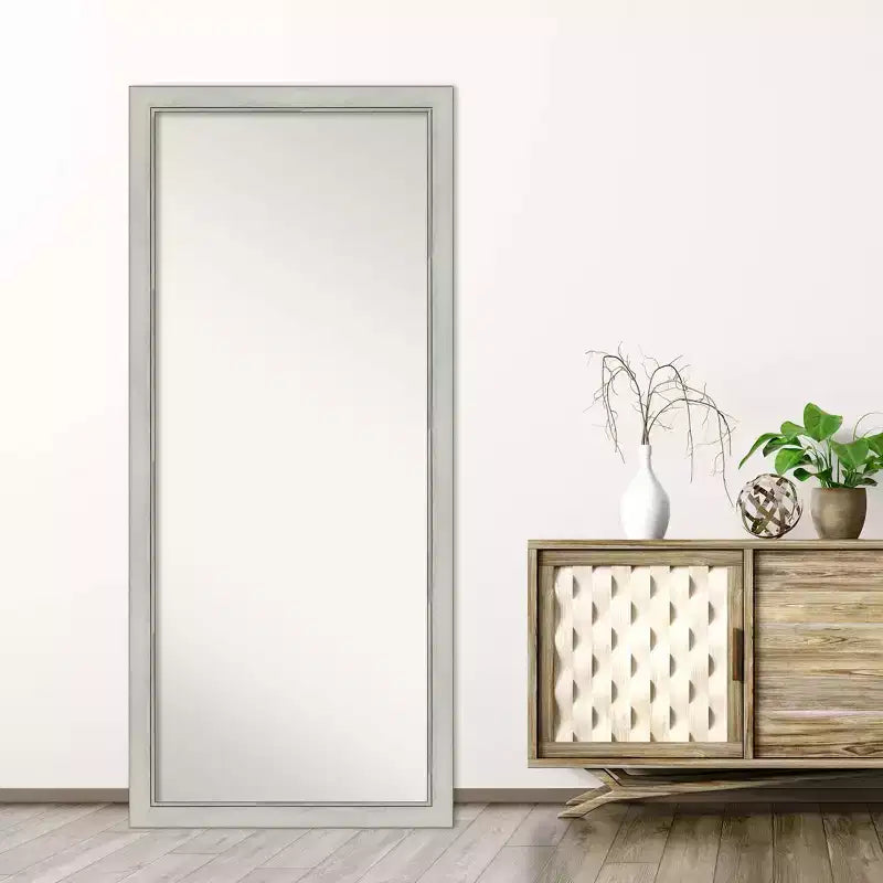 71.1 × 162.6 cm Non-Beveled Flair Silver Patina Full-Length Leaner Mirror