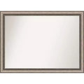 106.7 × 78.7 cm Non-Beveled Lyla Ornate Silver Wall Mirror -: Large Rectangular, Decorative, Polystyrene Frame