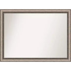 106.7 × 78.7 cm Non-Beveled Lyla Ornate Silver Wall Mirror -: Large Rectangular, Decorative, Polystyrene Frame