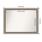 106.7 × 78.7 cm Non-Beveled Ornate Silver Wall Mirror – Large Rectangular