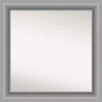 81.3 × 81.3 cm Non-Beveled Peak Polished Nickel Bathroom Wall Mirror -: Modern Square Vanity, Includes Mount Hardware