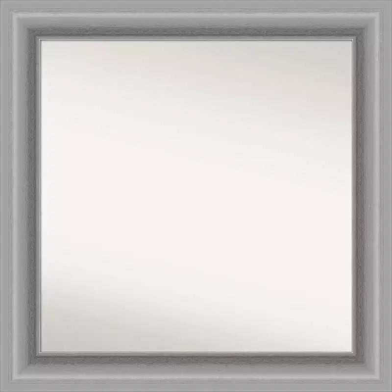 81.3 × 81.3 cm Non-Beveled Peak Polished Nickel Bathroom Wall Mirror -: Modern Square Vanity, Includes Mount Hardware