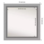 81.3 × 81.3 cm Non-Beveled Peak Polished Nickel Square Bathroom Vanity Wall Mirror