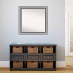 81.3 × 81.3 cm Non-Beveled Peak Polished Nickel Square Bathroom Vanity Wall Mirror