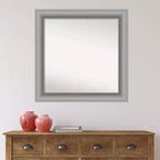 81.3 × 81.3 cm Non-Beveled Peak Polished Nickel Square Bathroom Vanity Wall Mirror
