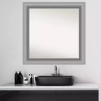 81.3 × 81.3 cm Non-Beveled Peak Polished Nickel Square Bathroom Vanity Wall Mirror