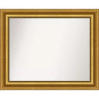 86.4 × 71.1 cm Non-Beveled Parlor Gold Wall Mirror -: Modern Style, Polystyrene Frame, Includes Mount Hardware