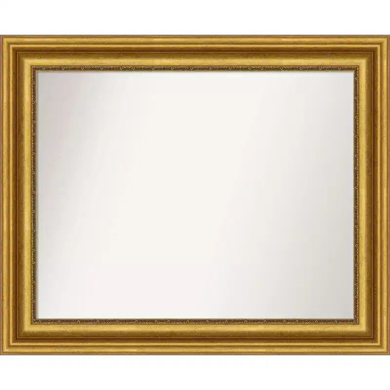 86.4 × 71.1 cm Non-Beveled Parlor Gold Wall Mirror -: Modern Style, Polystyrene Frame, Includes Mount Hardware