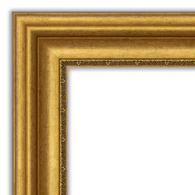 86.4 × 71.1 cm Non-Beveled Parlor Gold Wall Mirror – Modern Style