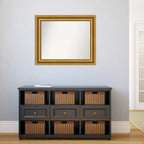 86.4 × 71.1 cm Non-Beveled Parlor Gold Wall Mirror – Modern Style