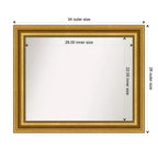 86.4 × 71.1 cm Non-Beveled Parlor Gold Wall Mirror – Modern Style
